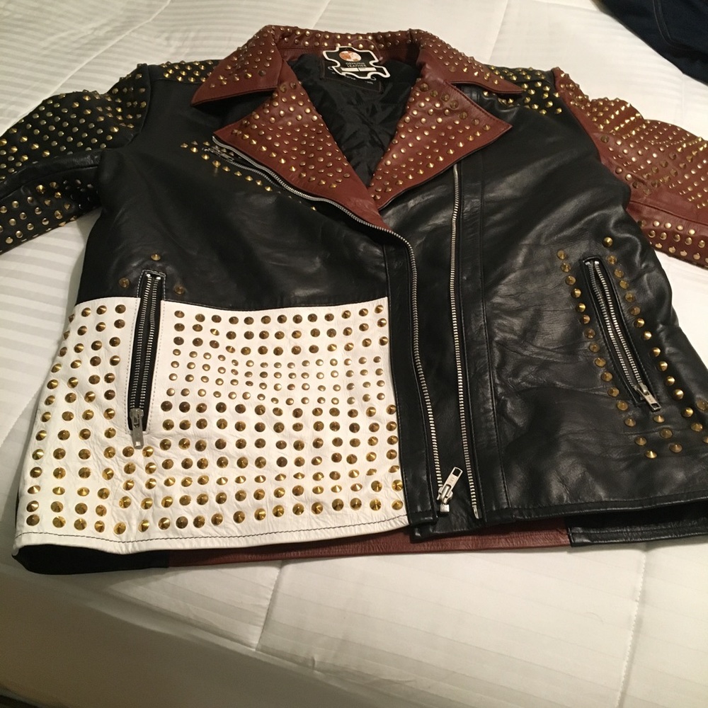Genuine Leather Studded Jacket